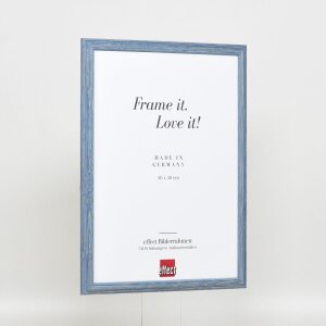 Efektný drevený rám profil 32 sivomodrý 13x18 cm antireflexné sklo