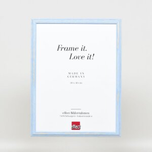 Efektný drevený rám profil 32 modrý 20x28 cm antireflexné sklo