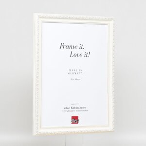Efektný drevený barokový rám profil 37 biely 10,5x14,8 cm antireflexné sklo
