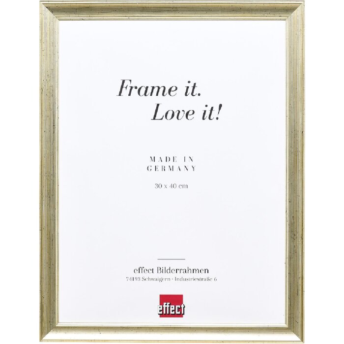 Effect Holz-Bilderrahmen Profil 41 Antiksilber 50x65 cm Antireflexglas