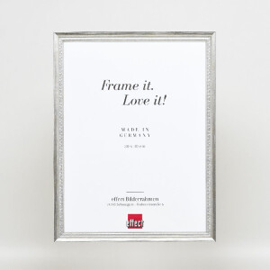 Effect Holzrahmen Profil 48 silber 20x20 cm mit Antireflexglas