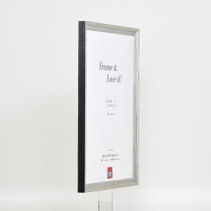 Effect Holzrahmen Profil 48 silber 20x20 cm mit Antireflexglas