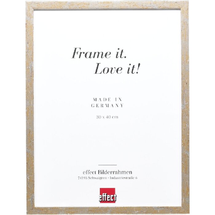 Effect Holzrahmen Profil 51 antiksilber 40x40 cm – masívny drevený rámik s antireflexným sklom