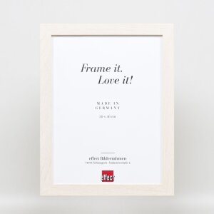 Efektný drevený obrazový rám profil 52 biely 13x13 cm antireflexné sklo