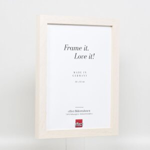 Efektný drevený obrazový rám profil 52 biely 13x13 cm antireflexné sklo