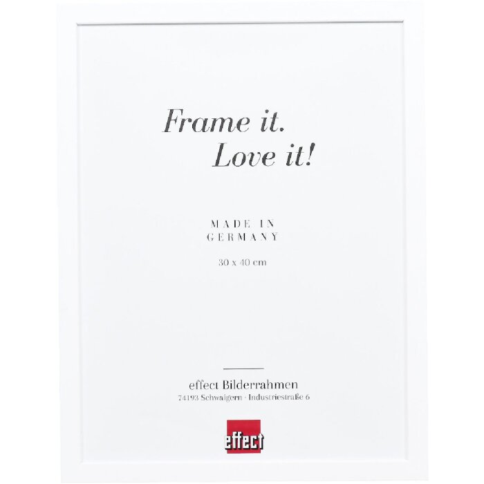 effect Holzrahmen Profil 58 weiß 61x91,5 cm mit Antireflexglas