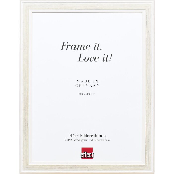 effect Holz-Bilderrahmen Profil 64 weiß 25x60 cm mit Antireflexglas