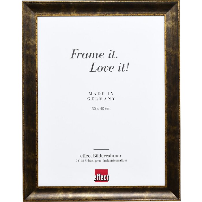 Effect Holzrahmen Profil 68 schwarz 25x50 cm mit Antireflexglas