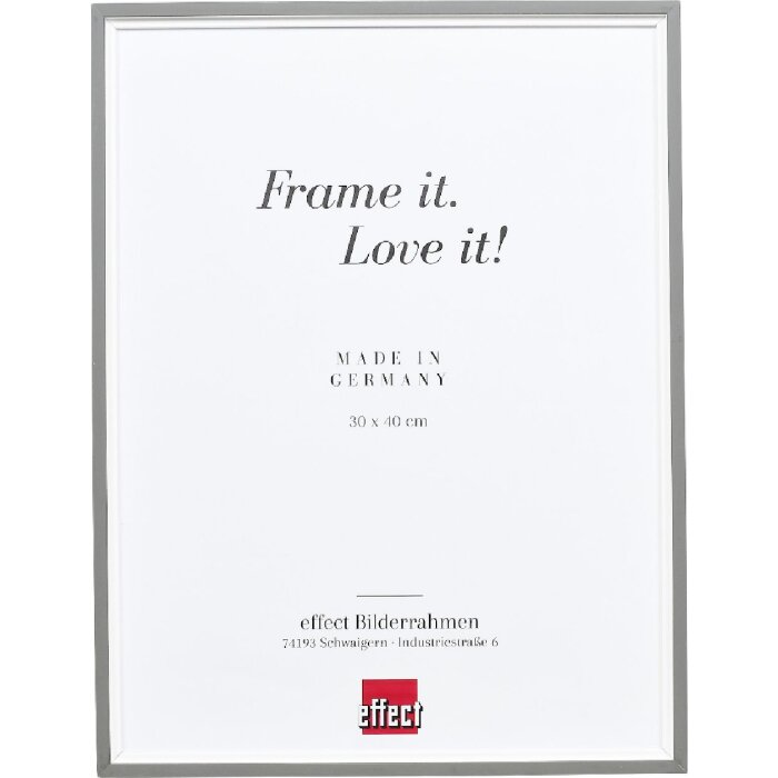 Effect Holz-Bilderrahmen Profil 69 grau 24x30 cm mit Antireflexglas