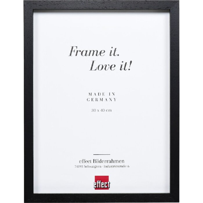 Effect Holz-Bilderrahmen Profil 74 schwarz 25x50 cm Antireflexglas