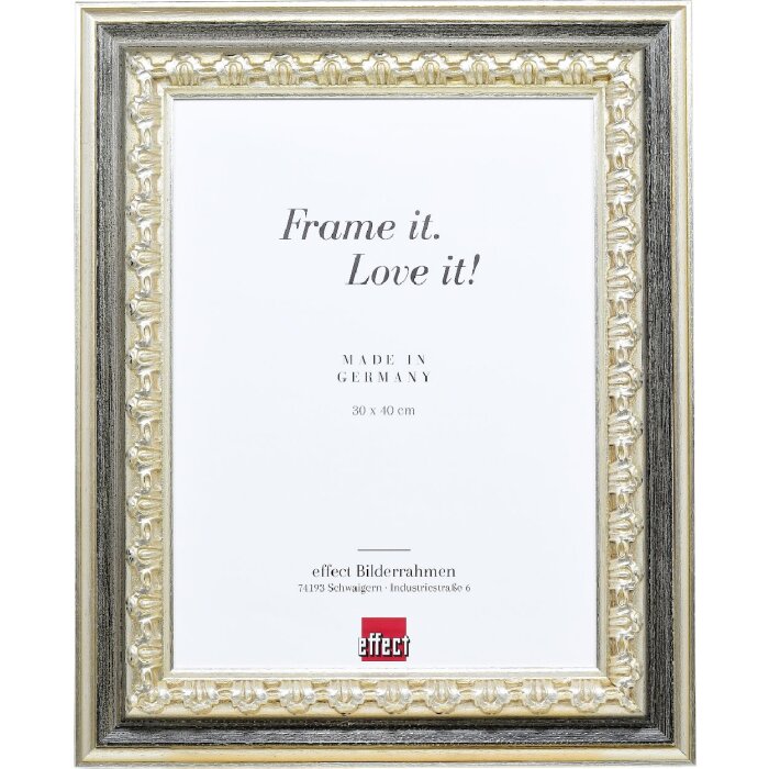 effect 0801-7070-01 Holz Bilderrahmen Profil 80 silber 70x70 cm