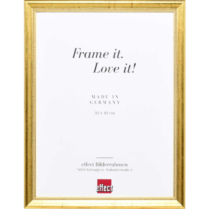 Efektný drevený rám na obrazy Profil 85 Gold 14,8x21 cm antireflexné sklo