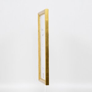Efektný drevený rám na obrazy Profil 85 Gold 14,8x21 cm antireflexné sklo