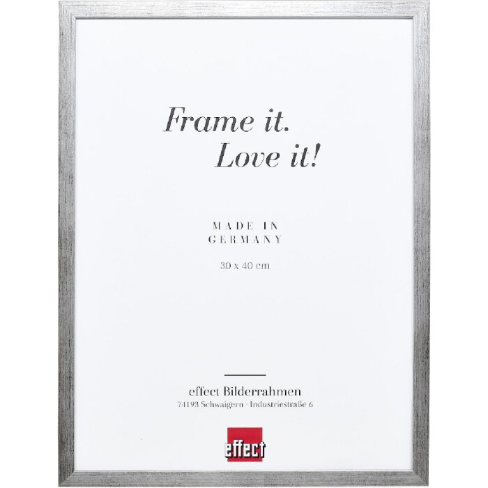 Effect Holzrahmen Profil Top S silber 10x10 cm mit Antireflexglas