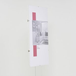 Efektný klipový rám 20x20 cm z akrylového skla Bezrámový držiak obrazu na montáž na stenu