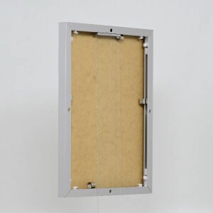 Efektný obrazový rám Quadro 60x60 cm strieborný hliník akrylové sklo MDF zadný panel