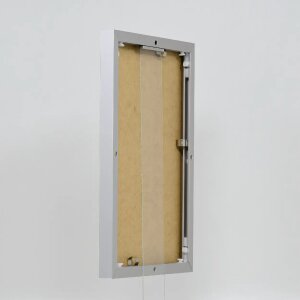 Efektný obrazový rám Quadro 60x60 cm strieborný hliník akrylové sklo MDF zadný panel