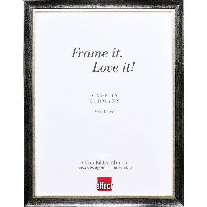 Effect Holz-Bilderrahmen Profil 40 Platin 10x10 cm Acrylglas