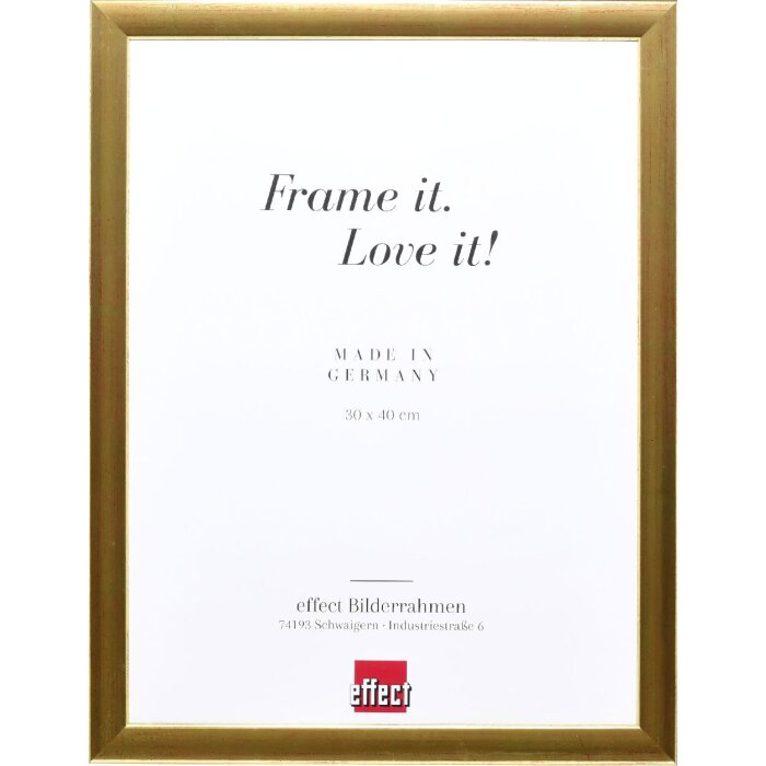 Effect Holz-Bilderrahmen Profil 43 Gold 10x10 cm Kunstglas