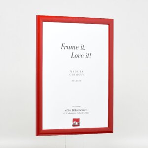 effect Bilderrahmen Profil 43 rot hochglanz 30x45 cm mit Kunstglas