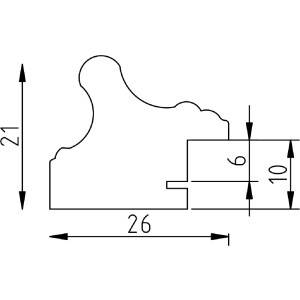 Effect Holzrahmen Profil 44 silber 18x32 cm Kunstglas 0442-1832-01
