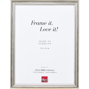 Effect Holzrahmen Profil 44 silber 42x59,4 cm Kunstglas