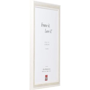 Effect Holz-Bilderrahmen Profil 64 weiß 45x80 cm Kunstglas