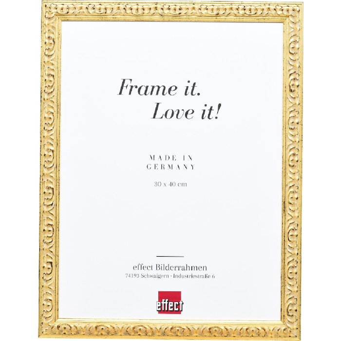 Effect Holz-Bilderrahmen Profil 86 Barock 18x27 cm Gold