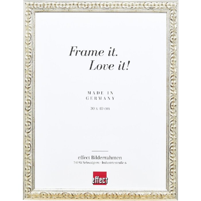 Effect Holz-Bilderrahmen Profil 86 Barock 14,8x21 cm silber 0862-A5-01