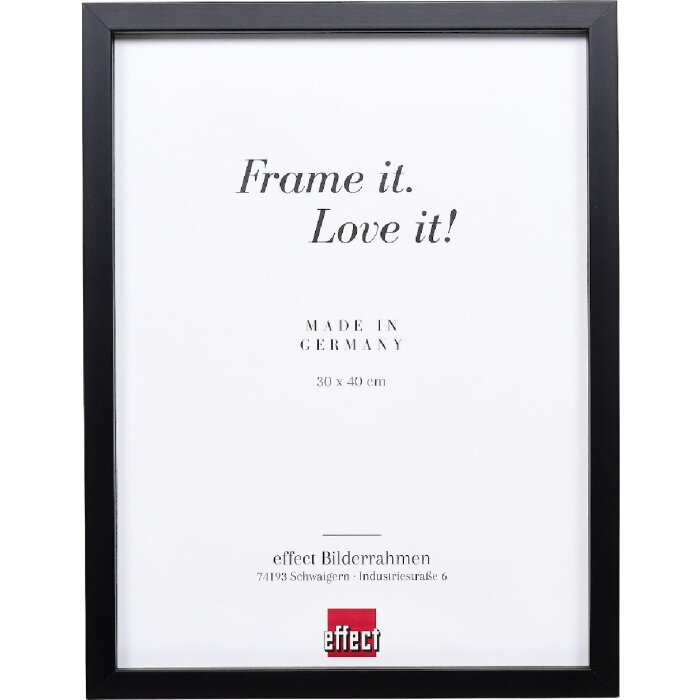 Effect drevený fotorámik Profil 58 čierny 25x50 cm s čírym sklom a oddelenou lištou