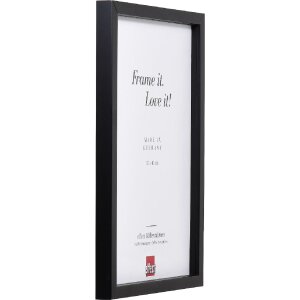 Effect drevený fotorámik Profil 58 čierny 25x50 cm s čírym sklom a oddelenou lištou
