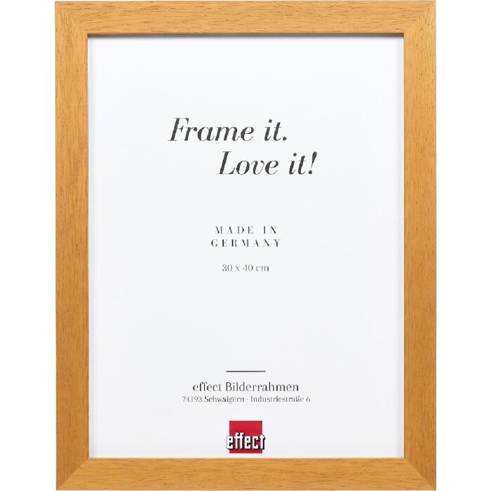 effect Zrkadlo na stenu Profil 52 dub 18x24 cm – masívne drevo, štvorcový dizajn