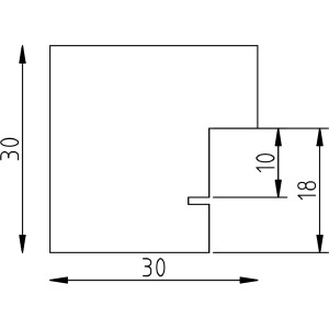 effect Profil 52 stíny na stenu dub 18x27 cm štvorcový dizajn masívne drevo