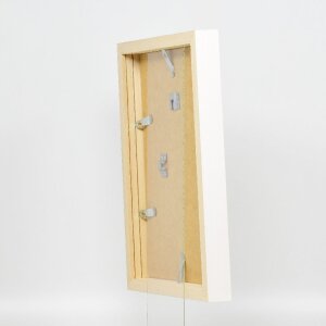 effect zrkadlo na stenu Profil 55 biela 10x15 cm hranatý rám drevo