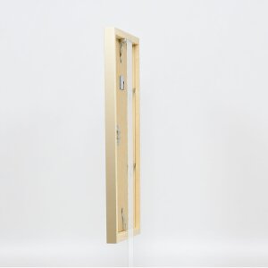 Efektné nástenné zrkadlo z dreveného profilu top cube mirror gold 50x70 cm