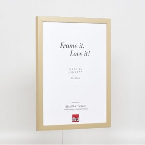 Efektné nástenné zrkadlo z dreveného profilu top cube mirror gold 50x70 cm