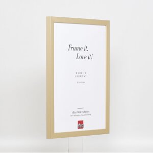 Efektné nástenné zrkadlo z dreveného profilu top cube mirror gold 50x70 cm