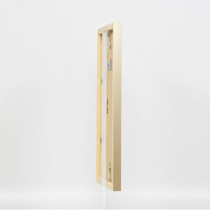 Efektné nástenné zrkadlo z dreveného profilu top cube mirror gold 50x70 cm