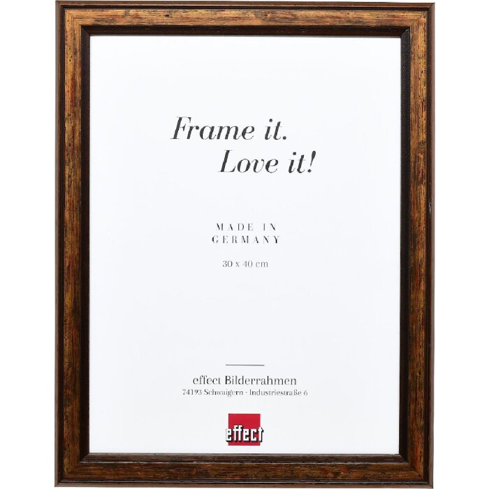 Effect Holz-Bilderrahmen Profil 64 braun 30x40 cm mit Museumsglas Acryl