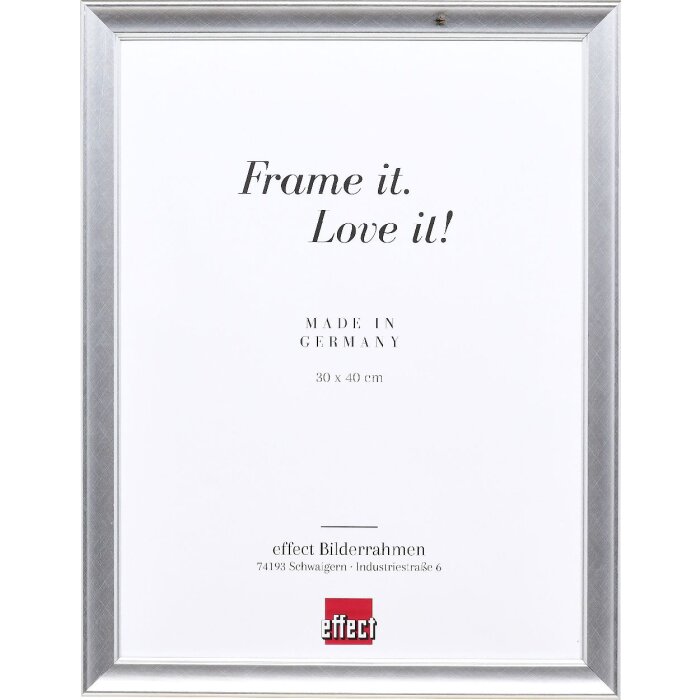 Effect Holz-Bilderrahmen Profil 41 Silber 20x28 cm Museumsglas
