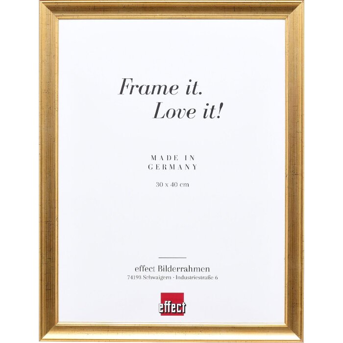 Effect Holz-Bilderrahmen Profil 41 Antikgold 40x60 cm Museumsglas