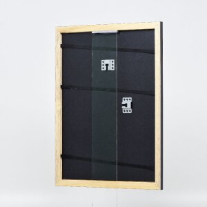 Effect Holz-Bilderrahmen Profil 43 schwarz hochglanz 25x50 cm Museumsglas