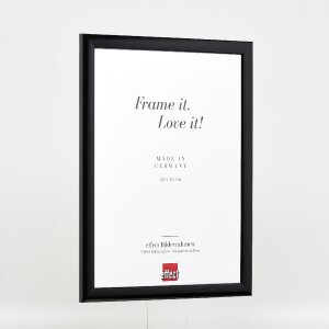 Effect Holz-Bilderrahmen Profil 43 schwarz hochglanz 25x50 cm Museumsglas