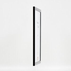 Effect Holz-Bilderrahmen Profil 43 schwarz hochglanz 25x50 cm Museumsglas