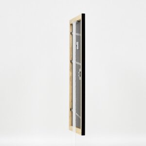 Effect Holz-Bilderrahmen Profil 43 Schwarz Hochglanz 25x70 cm Museumsglas