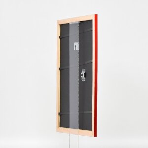 effect Holz-Bilderrahmen Profil 43 rot hochglanz 25x70 cm Museumsglas