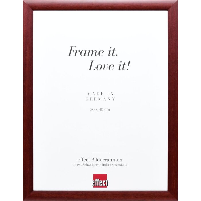 effect Holz-Bilderrahmen Profil 43 rot 28x35 cm mit Museumsglas
