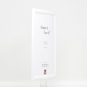 Effect Holz-Bilderrahmen Profil 43 weiß hochglanz 28x35 cm Museumsglas