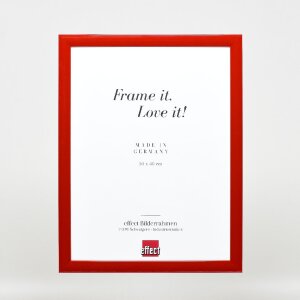 Effect Holz-Bilderrahmen Profil 43 rot hochglanz 30x30 cm Museumsglas