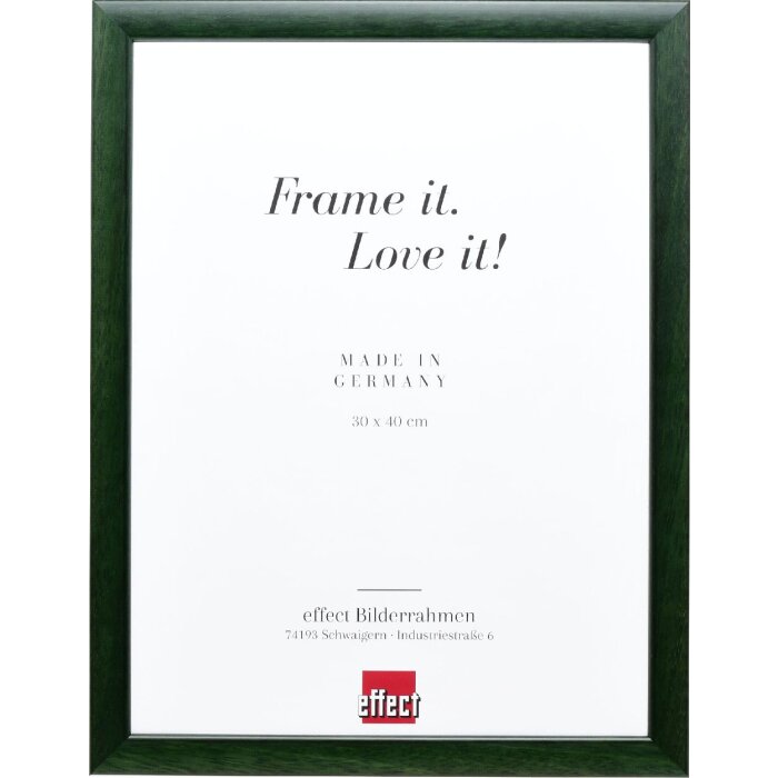effect Holz-Bilderrahmen Profil 43 tannengrün 30x40 cm Museumsglas